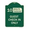 Signmission Guest Check in Choose Your Limit Minute Parking Heavy-Gauge Aluminum Sign, 24" x 18", G-1824-23932 A-DES-G-1824-23932 - alternate 1